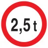 Panneau INTERDIT AU PLUS DE 2.5 TONNES Taliaplast 623282 | 623282
