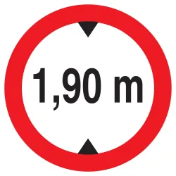 Panneau INTERD.VEHIC.DE +1.90M DE HAUT Taliaplast 622273 | 622273