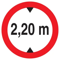 Panneau INTERD.VEHIC.DE +2.20M DE HAUT Taliaplast 627275 | 627275