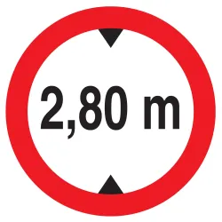 Panneau INTERD.VEHIC.DE +2.80M DE HAUT Taliaplast 624277 | 624277