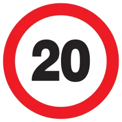 Panneau INTERDIT DE ROULER A +20 KM/H Taliaplast 627256 | 627256