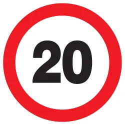 Panneau INTERDIT DE ROULER A +20 KM/H Taliaplast 623256 | 623256