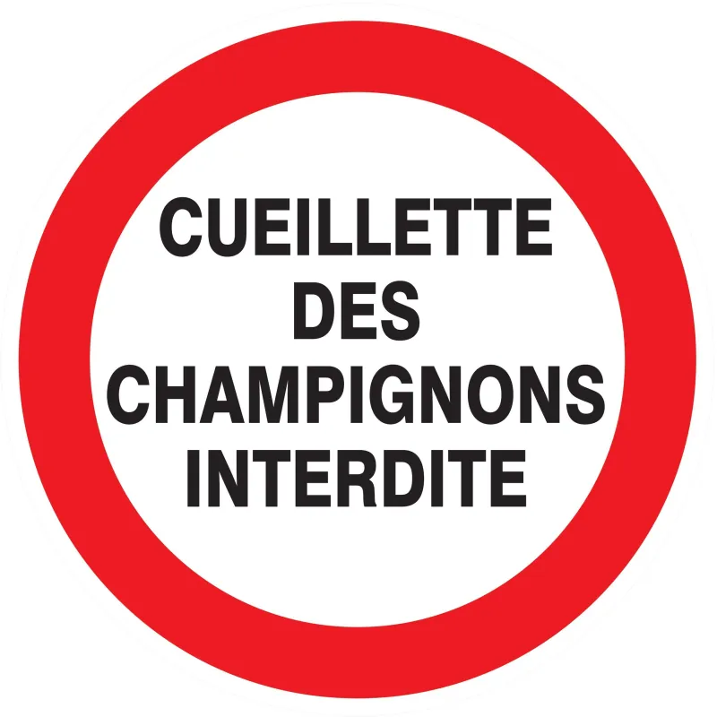 Panneau CUEILLETTE CHAMPIGNONS INTERD. Taliaplast 624241 | 624241 Panneau CUEILLETTE CHAMPIGNONS INTERD. Taliaplast 624241 | 624241