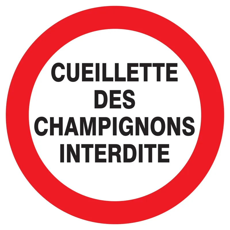 Panneau CUEILLETTE CHAMPIGNONS INTERD. Taliaplast 622237 | 622237 Panneau CUEILLETTE CHAMPIGNONS INTERD. Taliaplast 622237 | 622237