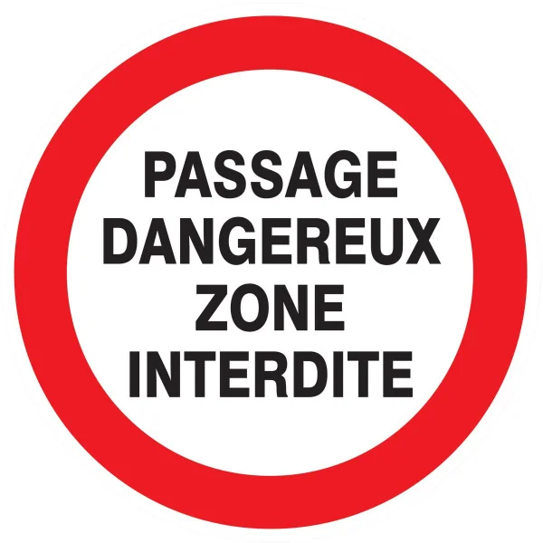 Panneau PASSAGE DANGEREUX ZONE INTERD. Taliaplast 624235 | 624235 Panneau PASSAGE DANGEREUX ZONE INTERD. Taliaplast 624235 | 624235