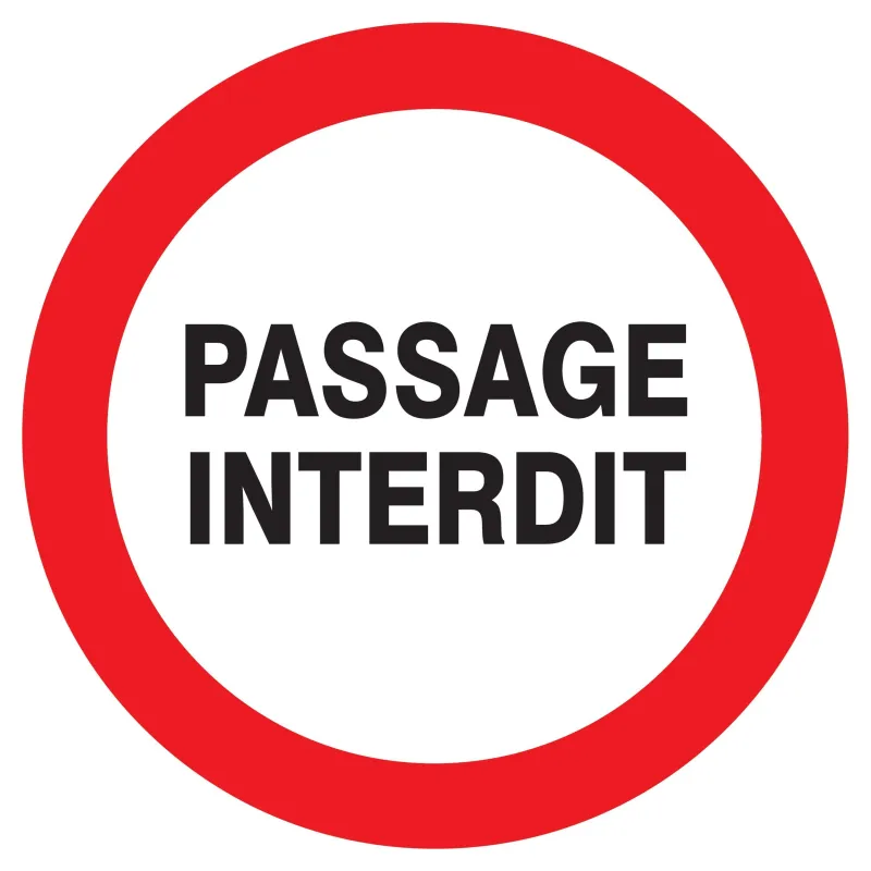 Panneau PASSAGE INTERDIT NORMASIGN D.1 Taliaplast 627222 | 627222 Panneau PASSAGE INTERDIT NORMASIGN D.1 Taliaplast 627222 | 627222