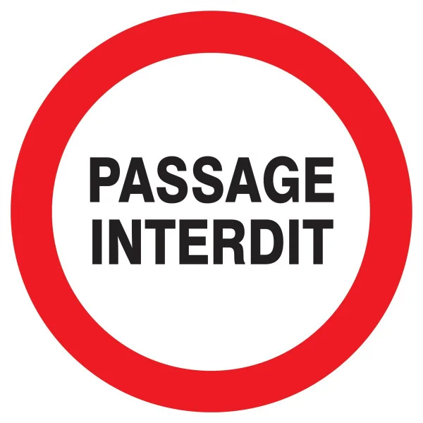 Panneau PASSAGE INTERDIT NORMASIGN D.3 Taliaplast 622219 | 622219 Panneau PASSAGE INTERDIT NORMASIGN D.3 Taliaplast 622219 | 622219