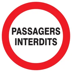 Panneau PASSAGERS INTERDITS NORMASIGN Taliaplast 622230 | T622230