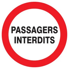 Panneau PASSAGERS INTERDITS NORMASIGN Taliaplast 623231 | 623231