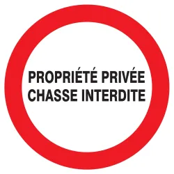 Panneau PROPRIETE PRIVEE CHASSE INTERD Taliaplast 622233 | 622233