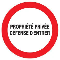 Panneau PROPRIETE PRIVEE DEF. D'ENTRER Taliaplast 624223 | 624223