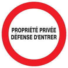 Panneau PROPRIETE PRIVEE DEF. D'ENTRER Taliaplast 627224 | 627224