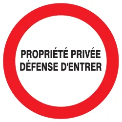 Panneau PROPRIETE PRIVEE DEF. D'ENTRER Taliaplast 623220 | 623220