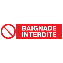 Panneau BAIGNADE INTERDITE 200x52 NORM Taliaplast 620218 | 620218