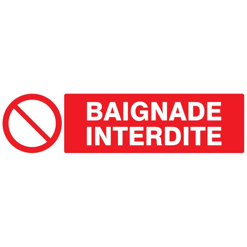 Panneau BAIGNADE INTERDITE 200x52 NORM Taliaplast 620218 | 620218 Panneau BAIGNADE INTERDITE 200x52 NORM Taliaplast 620218 | 620218