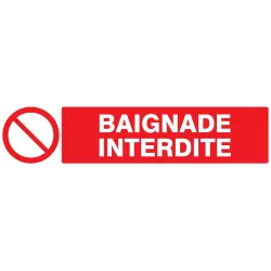 Panneau BAIGNADE INTERDITE 330X75 NORM Taliaplast 625218 | 625218