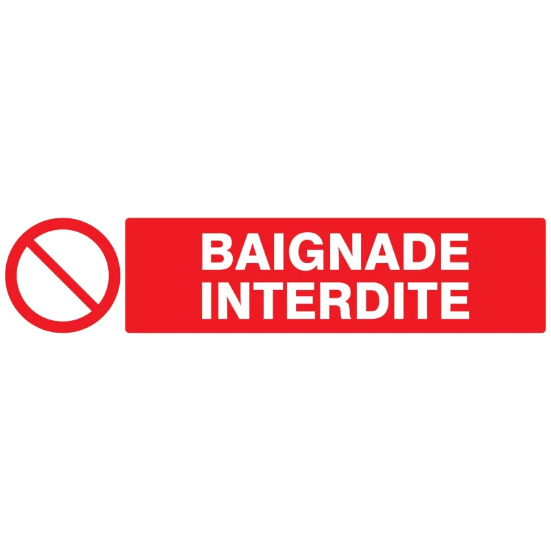 Panneau BAIGNADE INTERDITE 330X75 NORM Taliaplast 625218 | 625218 Panneau BAIGNADE INTERDITE 330X75 NORM Taliaplast 625218 | 625218