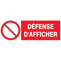 Panneau DEFENSE D'AFFICHER 330X120 NOR Taliaplast 626222 | 626222