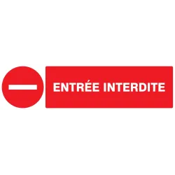 Panneau ENTREE INTERDITE 200X52 NORMAS Taliaplast 620225 | 620225