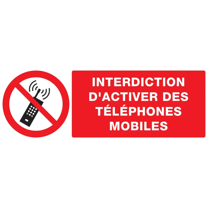 Panneau INTERDICTION D'ACTIVER DES TEL Taliaplast 626233 | 626233 Panneau INTERDICTION D'ACTIVER DES TEL Taliaplast 626233 | 626233