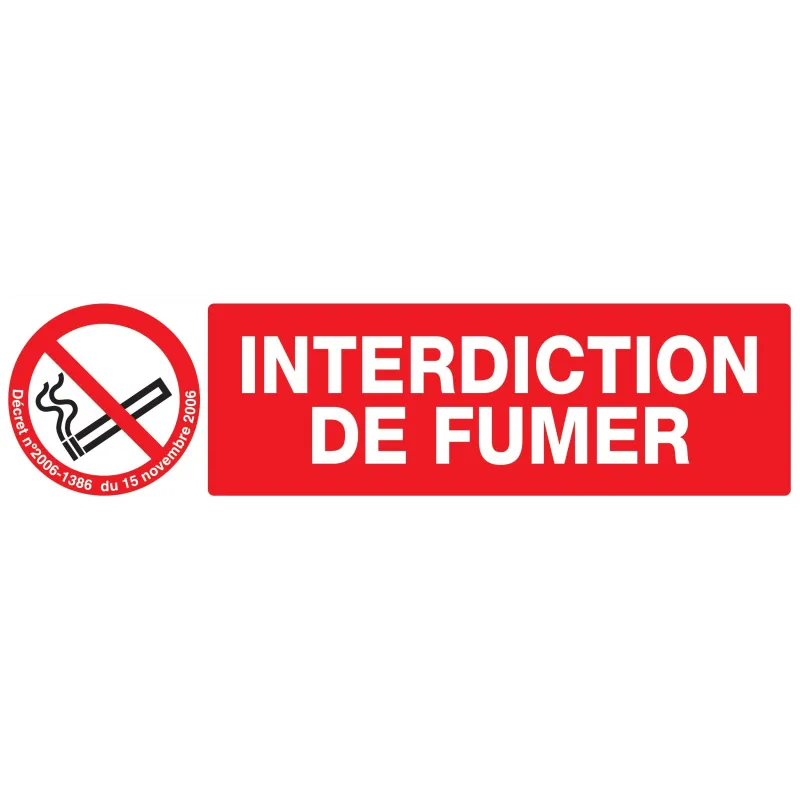 Panneau INTERDICTION DE FUMER + DECRET Taliaplast 620335 | 620335 Panneau INTERDICTION DE FUMER + DECRET Taliaplast 620335 | 620335
