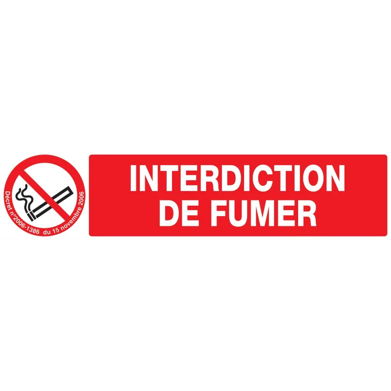 Panneau INTERDICTION DE FUMER + DECRET Taliaplast 625335 | 625335 Panneau INTERDICTION DE FUMER + DECRET Taliaplast 625335 | 625335