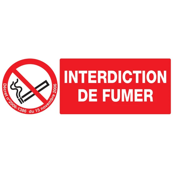 Panneau INTERDICTION DE FUMER + DECRET Taliaplast 626335 | 626335 Panneau INTERDICTION DE FUMER + DECRET Taliaplast 626335 | 626335