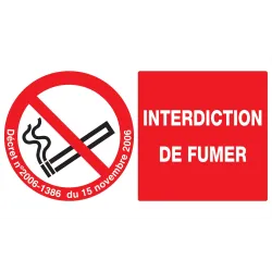 Panneau INTERDICTION DE FUMER + DECRET Taliaplast 621335 | 621335