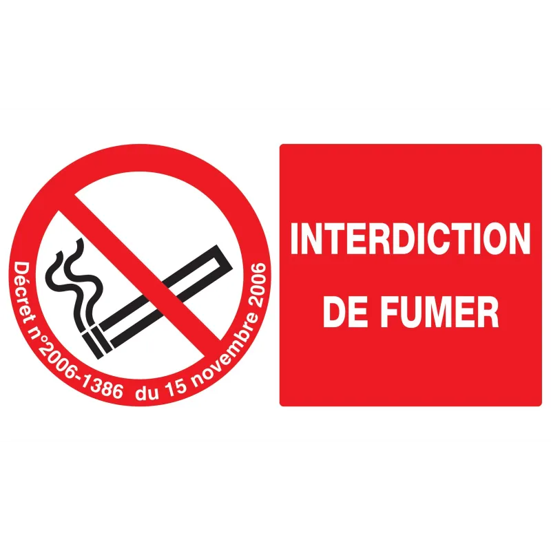 Panneau INTERDICTION DE FUMER + DECRET Taliaplast 621335 | 621335 Panneau INTERDICTION DE FUMER + DECRET Taliaplast 621335 | 621335