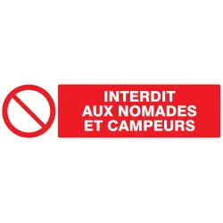 Panneau INTERDIT AUX NOMADES/CAMPEUR N Taliaplast 620211 | 620211