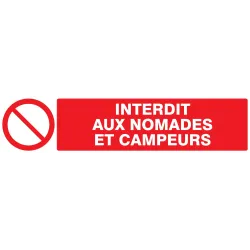 Panneau INTERDIT AUX NOMADES/CAMPEUR N Taliaplast 625211 | 625211