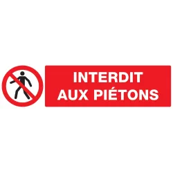 Panneau INTERDIT AUX PIETONS 200x52 NO Taliaplast 620201 | 620201
