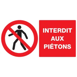 Panneau INTERDIT AUX PIETONS 330X200 N Taliaplast 621201 | 621201