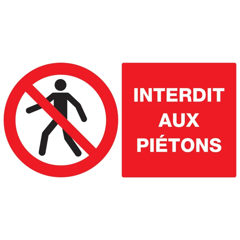 Panneau INTERDIT AUX PIETONS 330X200 N Taliaplast 621201 | 621201