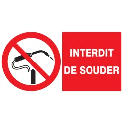 Panneau INTERDIT DE SOUDER 330x200 NOR Taliaplast 621232 | 621232