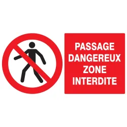 Panneau PASSAGE DANGEREUX ZONE INTERD. Taliaplast 621203 | 621203