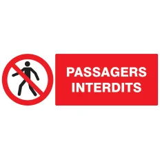 Panneau PASSAGERS INTERDITS 330X120 NO Taliaplast 626202 | 626202