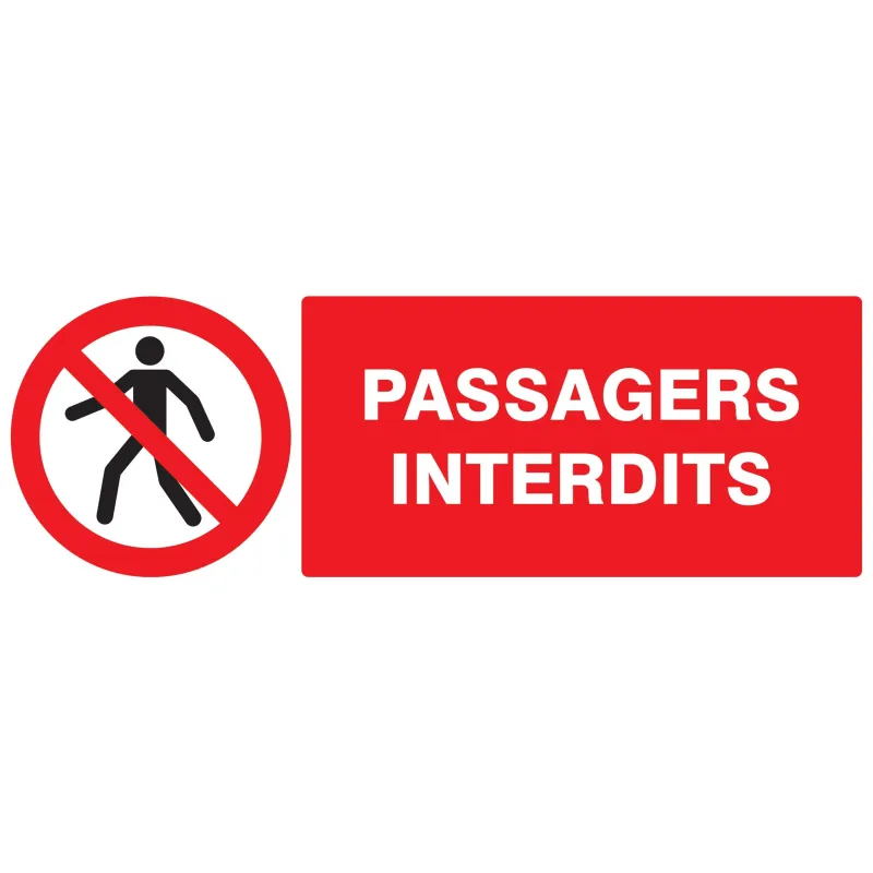 Panneau PASSAGERS INTERDITS 330X120 NO Taliaplast 626202 | 626202