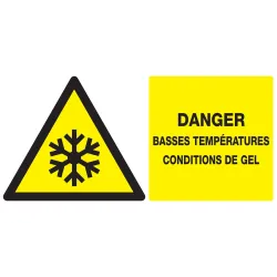Panneau DANGER BASSES TEMPERATURES CON Taliaplast 621308 | 621308