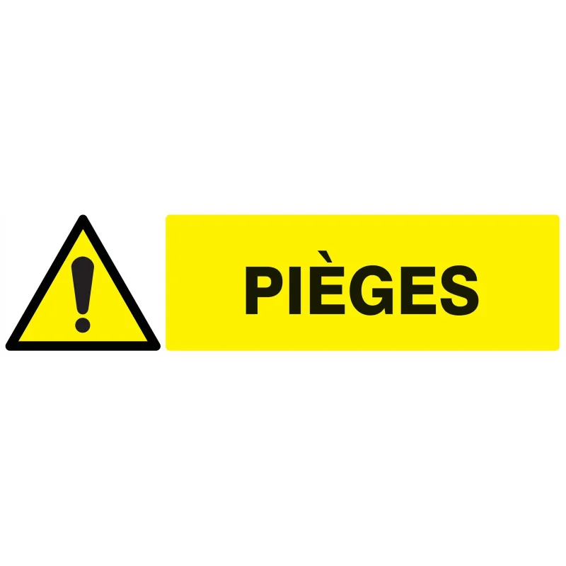 Panneau DANGER PIEGES 200x52 NORMASIGN Taliaplast 620321 | 620321 Panneau DANGER PIEGES 200x52 NORMASIGN Taliaplast 620321 | 620321