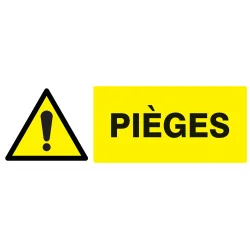 Panneau DANGER PIEGES 330X120 NORMASIG Taliaplast 626321 | 626321