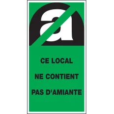 Panneau NE CONTIENT PAS AMIANTE 27X52 Taliaplast 733905 | 733905