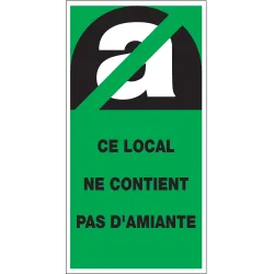 Panneau NE CONTIENT PAS AMIANTE 56X109 Taliaplast 733906 | 733906