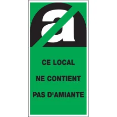 Panneau NE CONTIENT PAS AMIANTE 56X109 Taliaplast 733906 | 733906