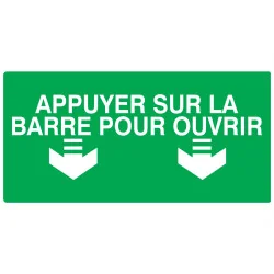 Panneau APPUY.S.BARRE P/OUVR 330X200 N Taliaplast 621421 | 621421