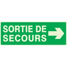 Panneau SORTIE SECOURS A DROITE NORMAS Taliaplast 636415 | 636415