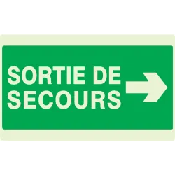 Panneau SORTIE SECOURS A DROITE NORMAS Taliaplast 631415 | 631415