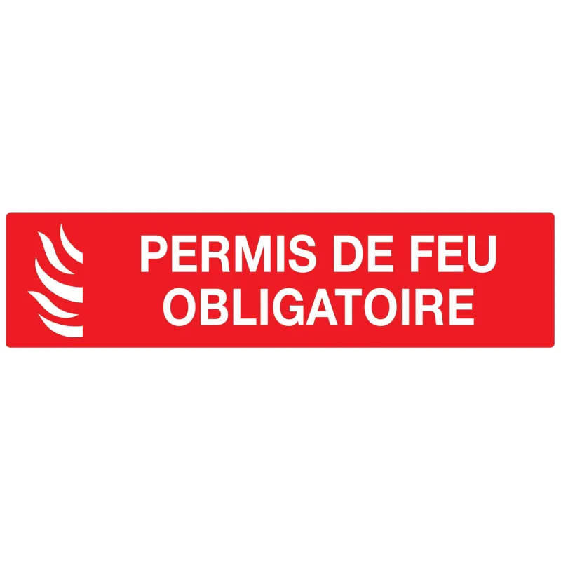 Panneau PERMIS DE FEU OBLIGAT. 200x52 Taliaplast 620119 | 620119 Panneau PERMIS DE FEU OBLIGAT. 200x52 Taliaplast 620119 | 620119