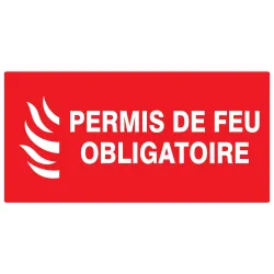 Panneau PERMIS FEU OBLIGATOIRE 330X200 Taliaplast 621119 | 621119