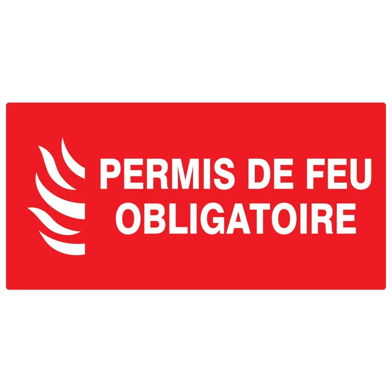 Panneau PERMIS FEU OBLIGATOIRE 330X200 Taliaplast 621119 | 621119